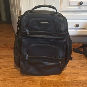 Tumi Black Leather Men's Backpack